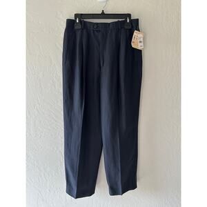 BARRY BRICKEN | Womens Hepburn Linen Blend Dress Pant $178 NEW Size 12 Navy Work